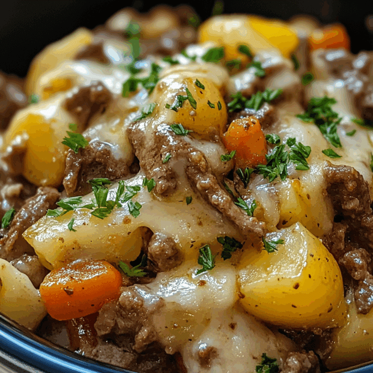 Crockpot Cheesesteak & Potato Casserole