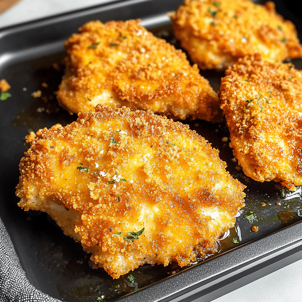 Garlic Parmesan Crispy Oven-Fried Chicken