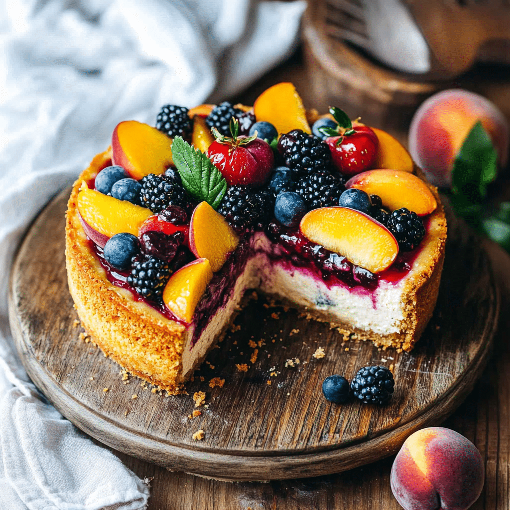 Berry Peach Cheesecake
