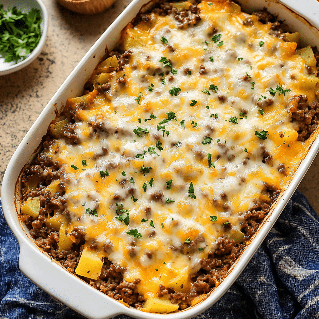 Hamburger Potato Cheese Casserole