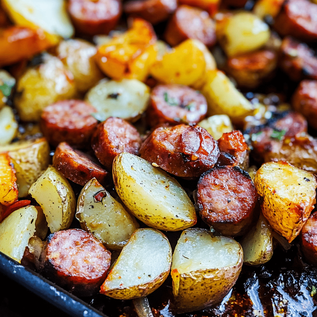 Oven Roasted Smoked Sausage and Potatoes