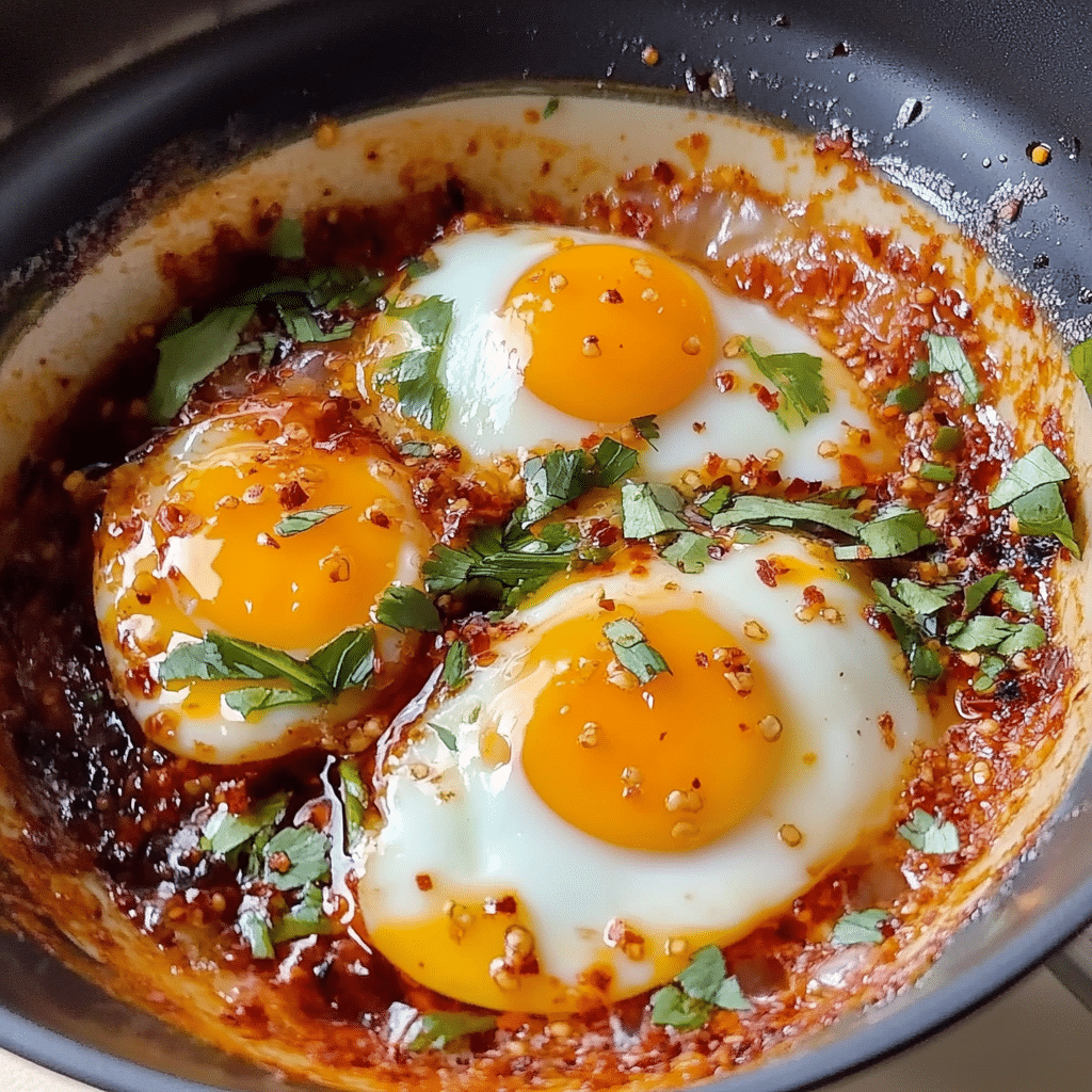 Spicy Chili Garlic Eggs