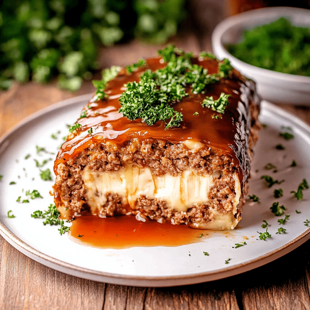 Stuffed Meatloaf with Mozzarella