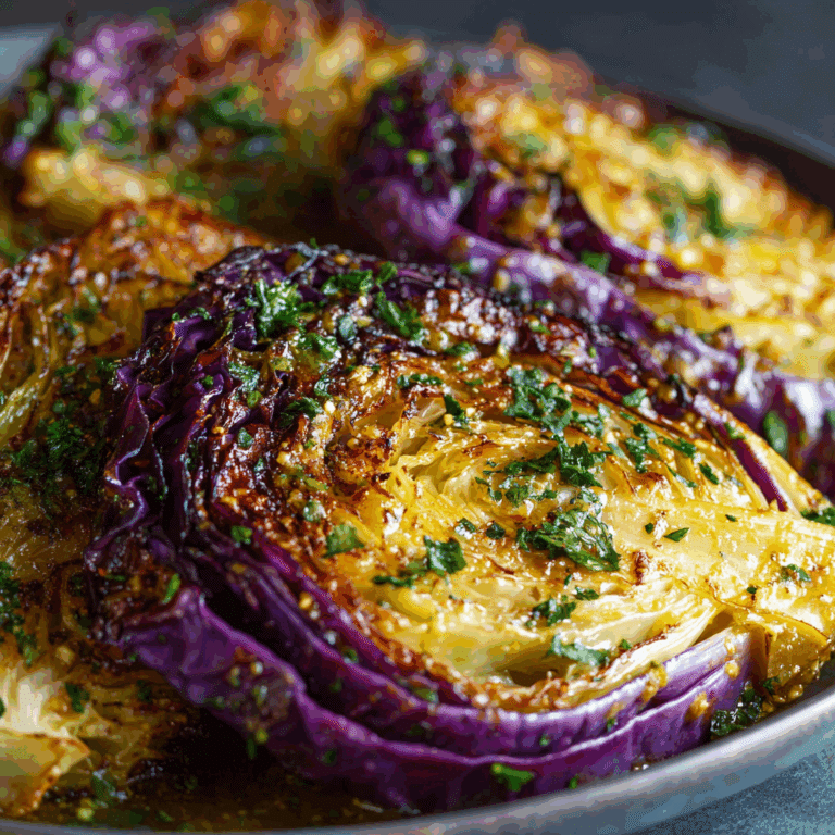 Roasted Cabbage Steaks with Mustard Vinaigrette