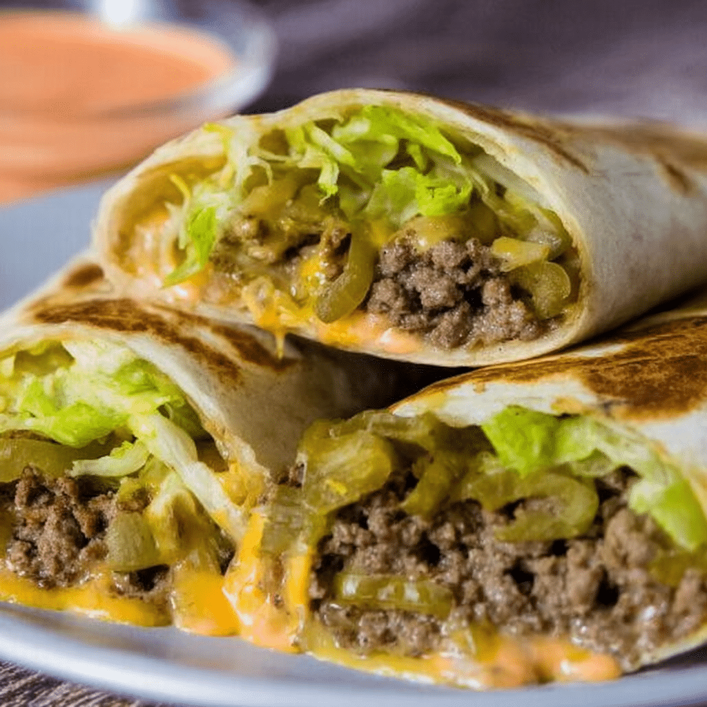 Air Fryer Cheeseburger Wraps