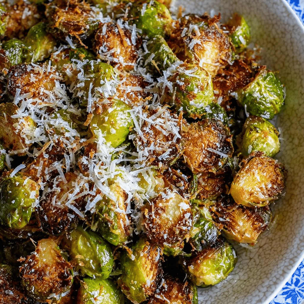 Air Fryer Garlic Parmesan Brussels