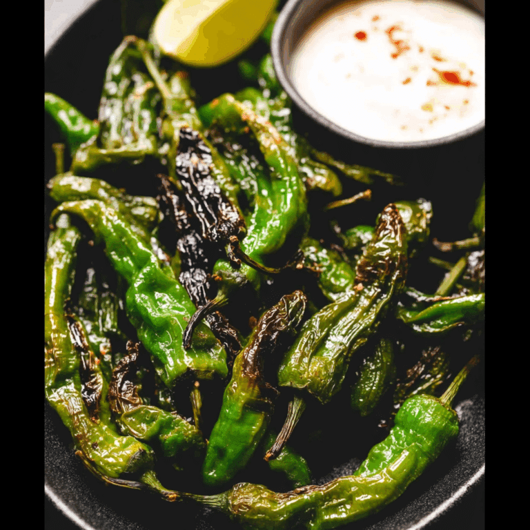Blistered Shishito Peppers with Tangy Dip