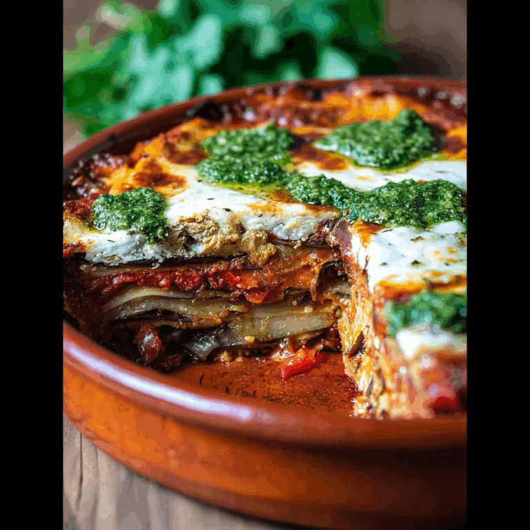 Eggplant Lasagna with Arugula Pesto