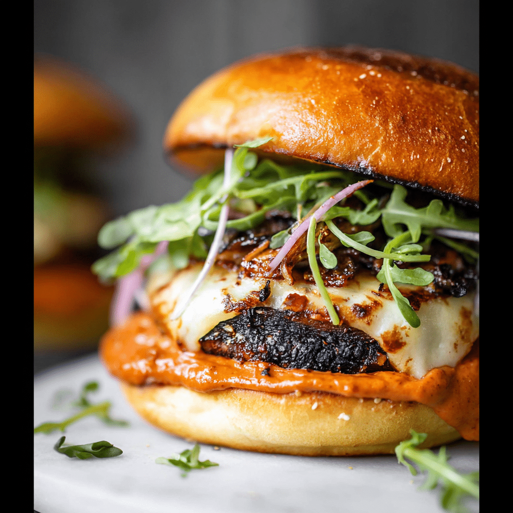 Grilled Portobello Burgers with Chipotle Sauce