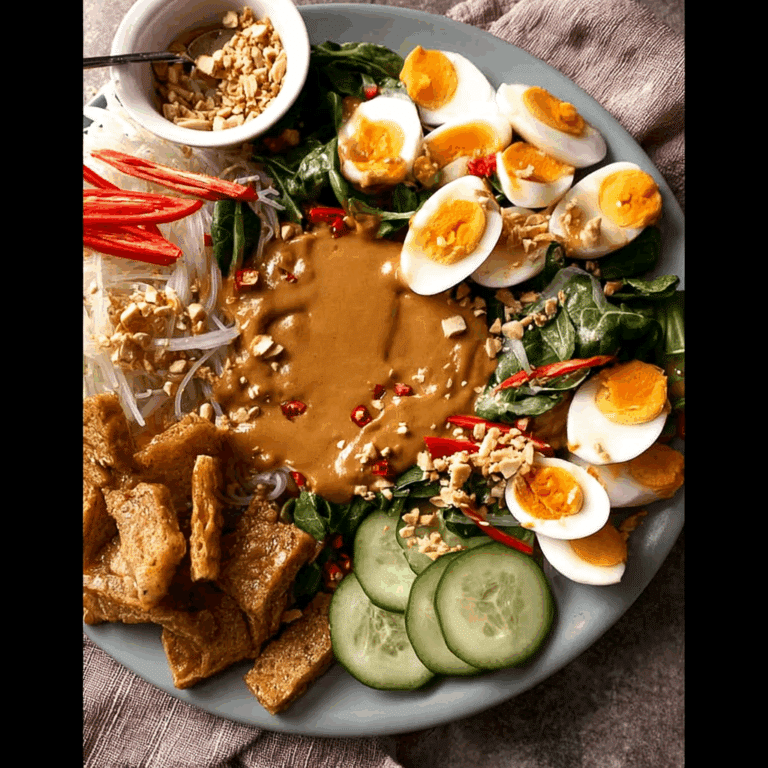 Indonesian Gado Gado with Peanut Sauce