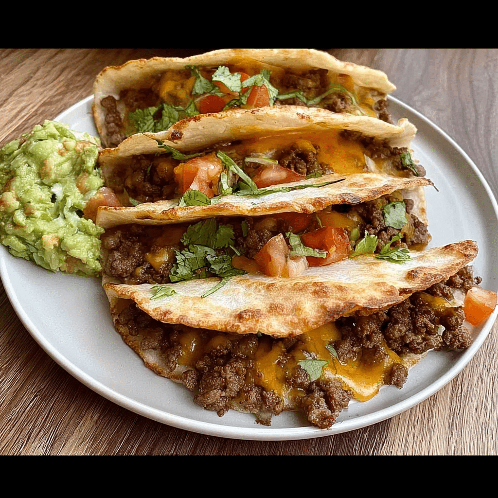 Baked Crispy Beef Tacos with Chipotle Crema