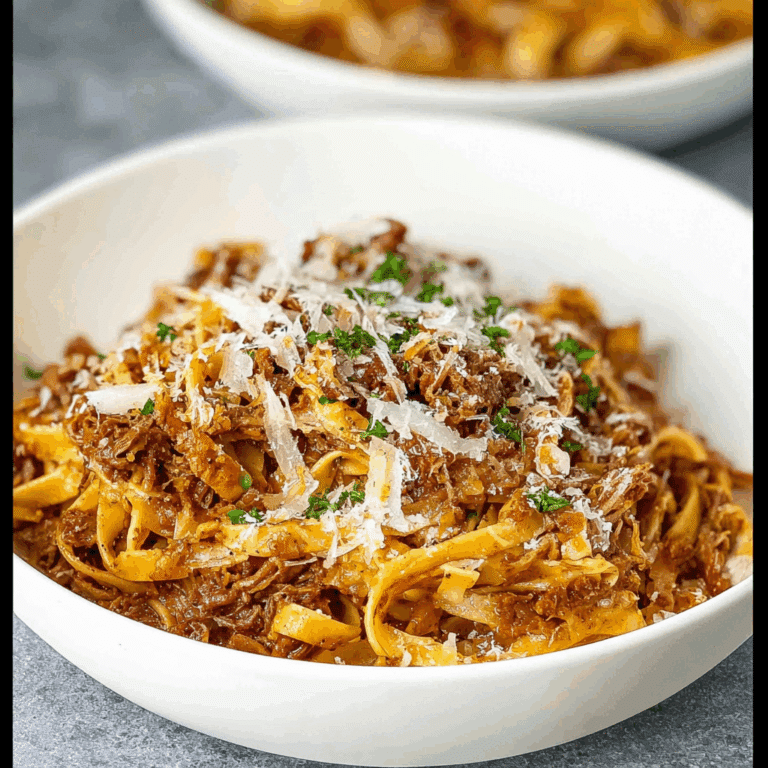 Beef Ragu Pasta with Parmesan