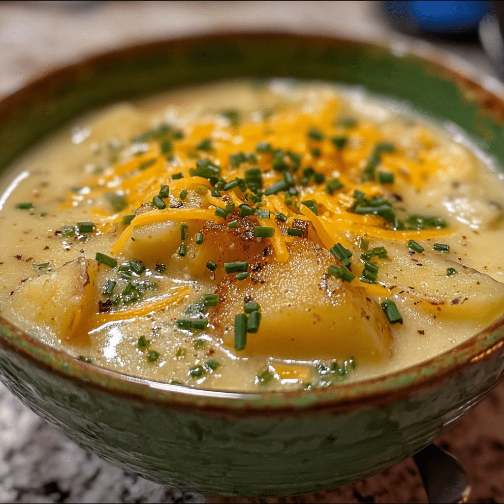 Cheddar Garlic Herb Potato Soup