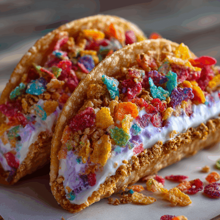 Fruity Pebbles Cheesecake Tacos