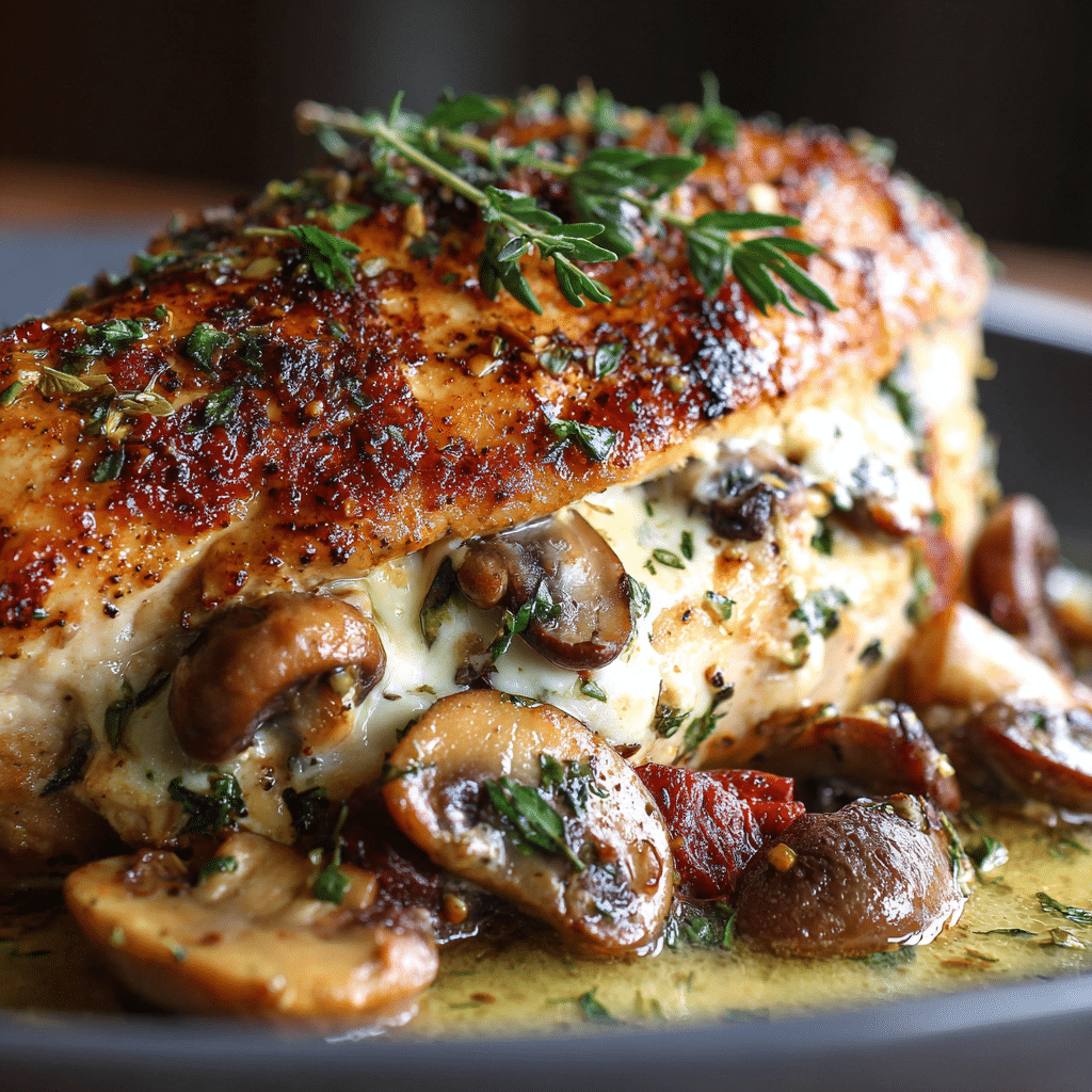 Mushroom Stuffed Chicken Breast