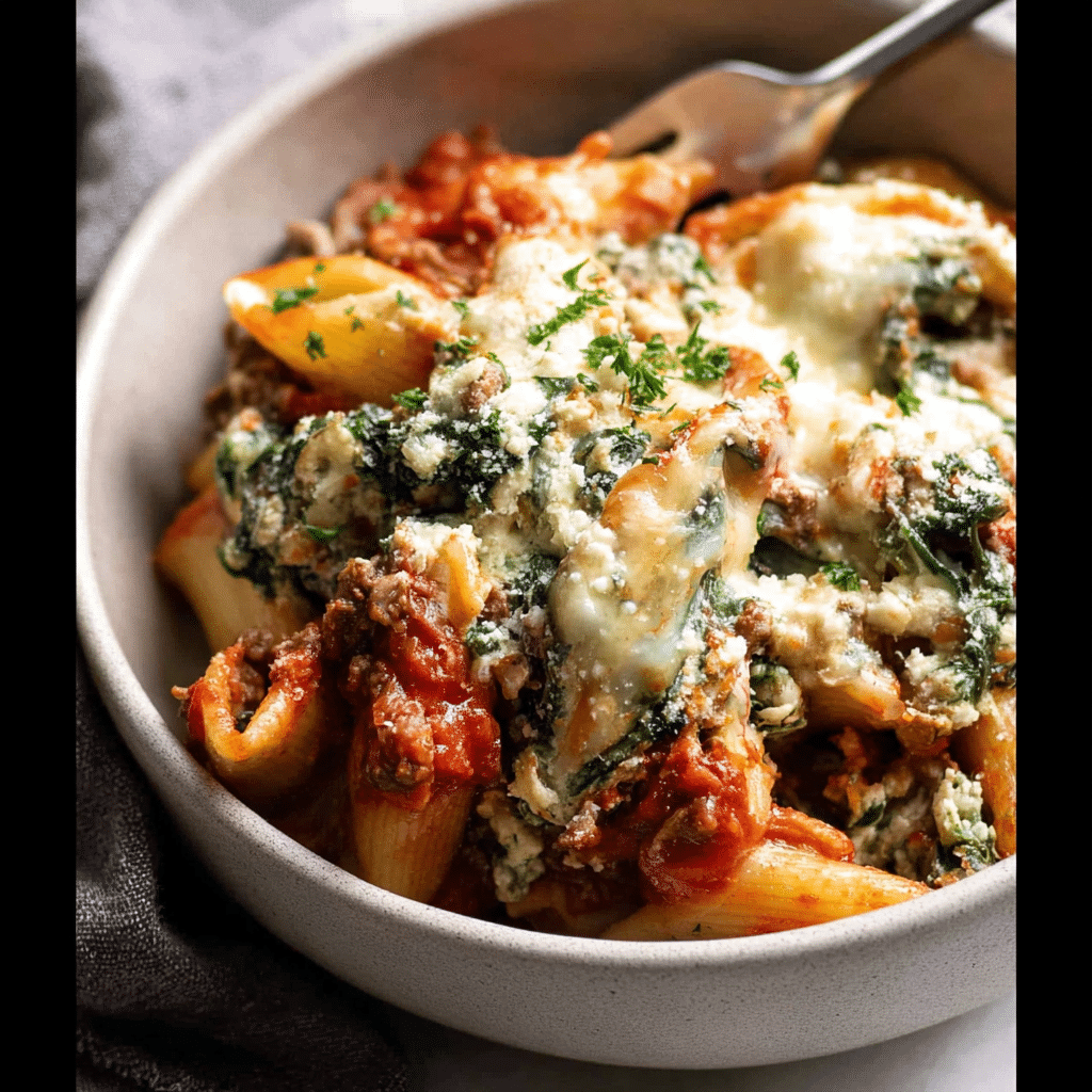 Ricotta Spinach Beef Pasta
