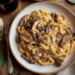 Caramelized Leek and Mushroom Gruyere Pasta