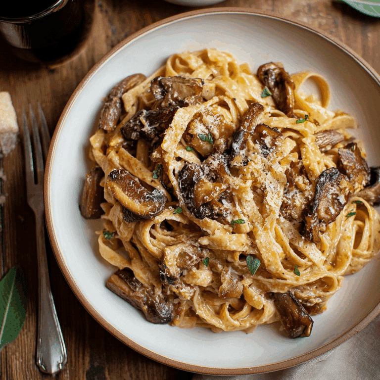 Caramelized Leek and Mushroom Gruyere Pasta