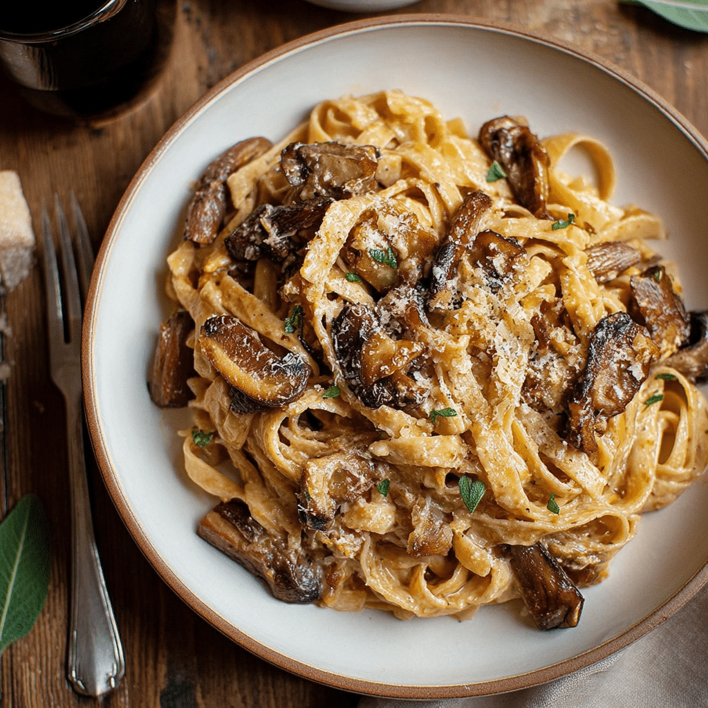 Caramelized Leek and Mushroom Gruyere Pasta