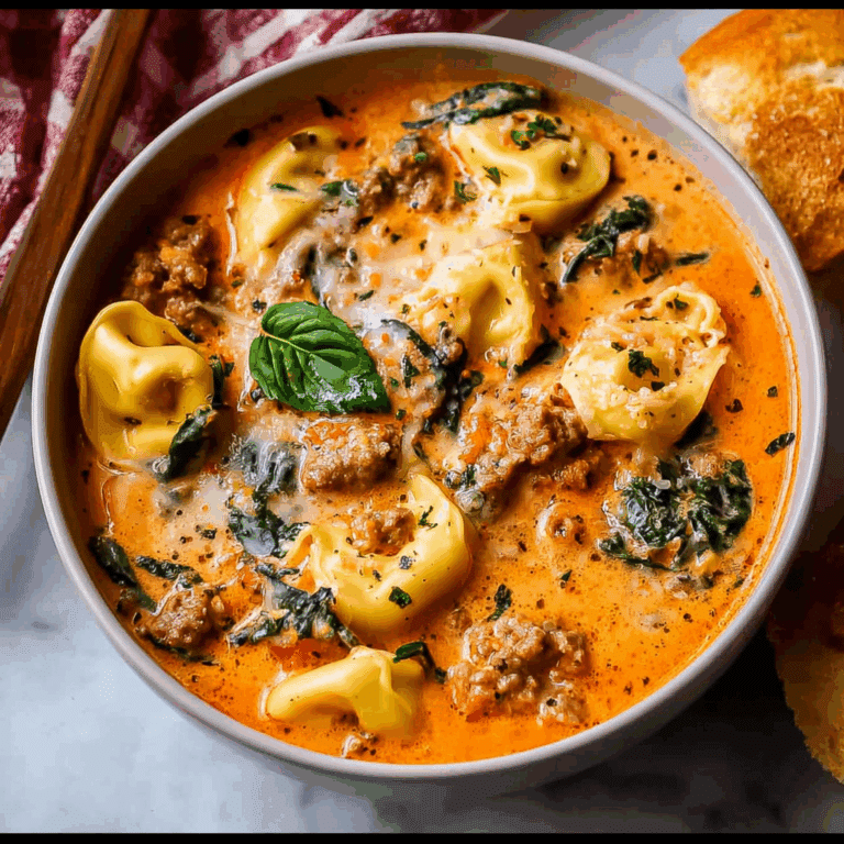 Creamy Chicken Sausage & Tortellini Soup