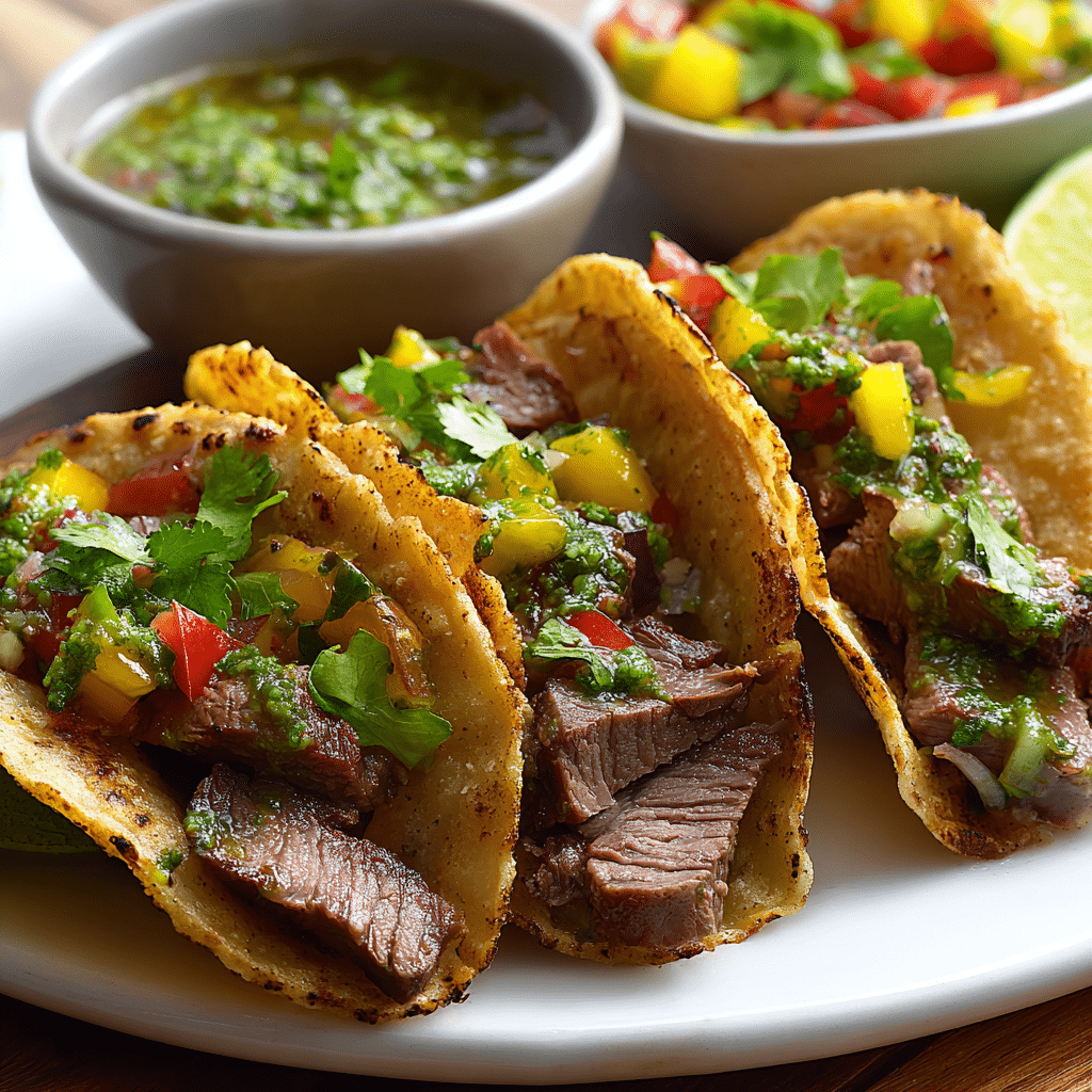 Crispy Chimichurri Steak Tacos