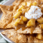 Easy Apple Pie Nachos with Cream Cheese Drizzle