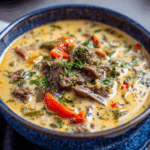 Easy One-Pot Philly Cheesesteak Soup Recipe