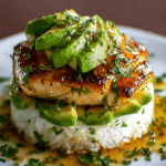 Honey Lime Chicken & Avocado Rice Stack