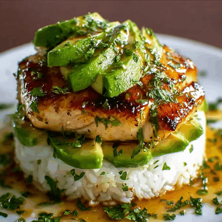 Honey Lime Chicken & Avocado Rice Stack