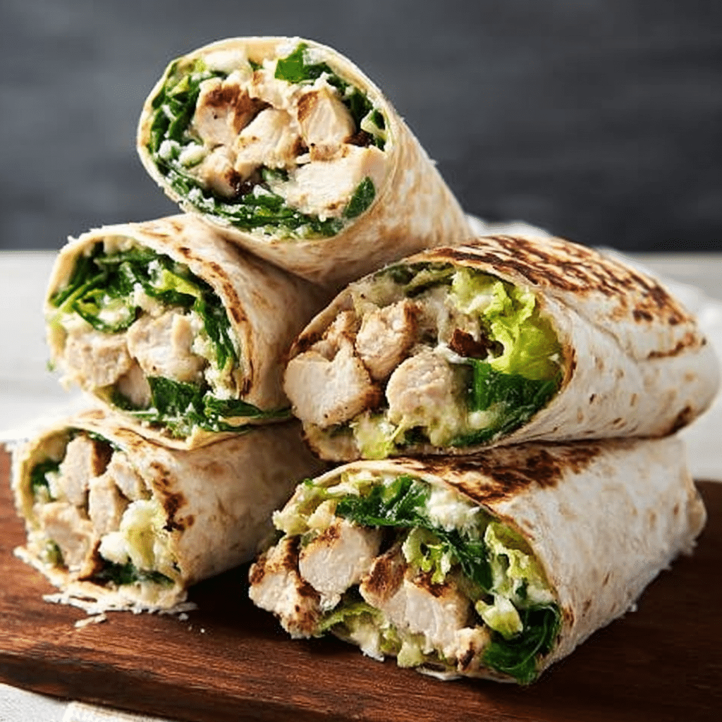Slow-Cooked Chicken Caesar Wraps