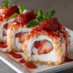 Strawberry Shortcake Cheesecake Sushi Rolls – A No-Bake Delight!
