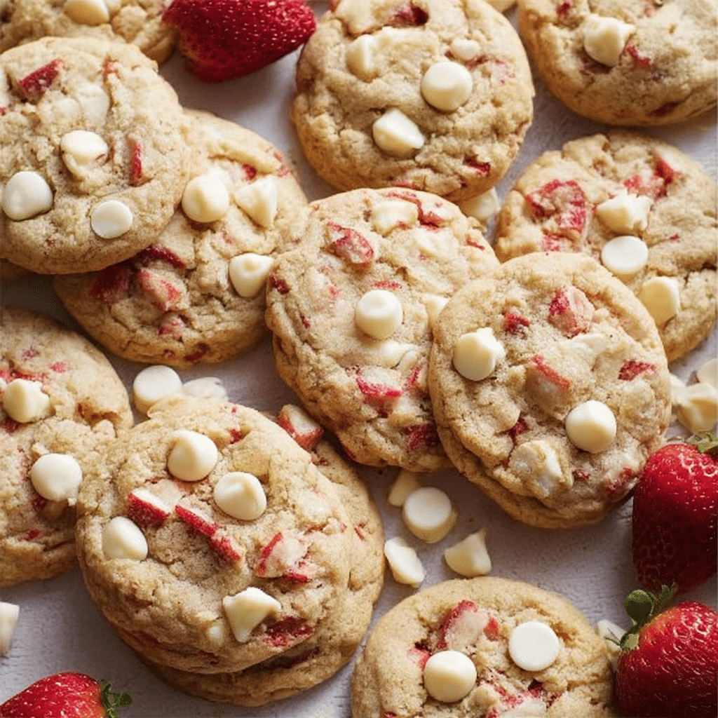 Strawberry White Chocolate Chip Cookies